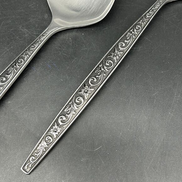 Spoon Fork Retro Japan Stainless Salad Server Serving Set Pair Spork (A) - Picture 3 of 5